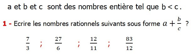 Exercices corriges cours les nombres rationnels la somme et la différence maths 4éme calcul la somme et la différence de deux nombres rationnels calcul plusieurs nombres rationnels calcul la somme et la différence des nombres fractionnaire calcul la somme et la différence des nombres relatifs en écriture décimaux réduire le dénominateur des nombres rationnels a et b et c  sont des nombres entière tel que c inferieure de b Ecrire les nombres rationnels suivants sous forme 